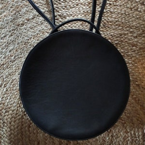 VINTAGE Carles Cervera Sac à main Sac à dos en cuir véritable noir