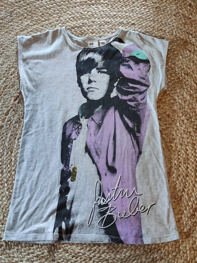 VINTAGE T-shirt Justin Bieber 146/152 90-tal bild 1