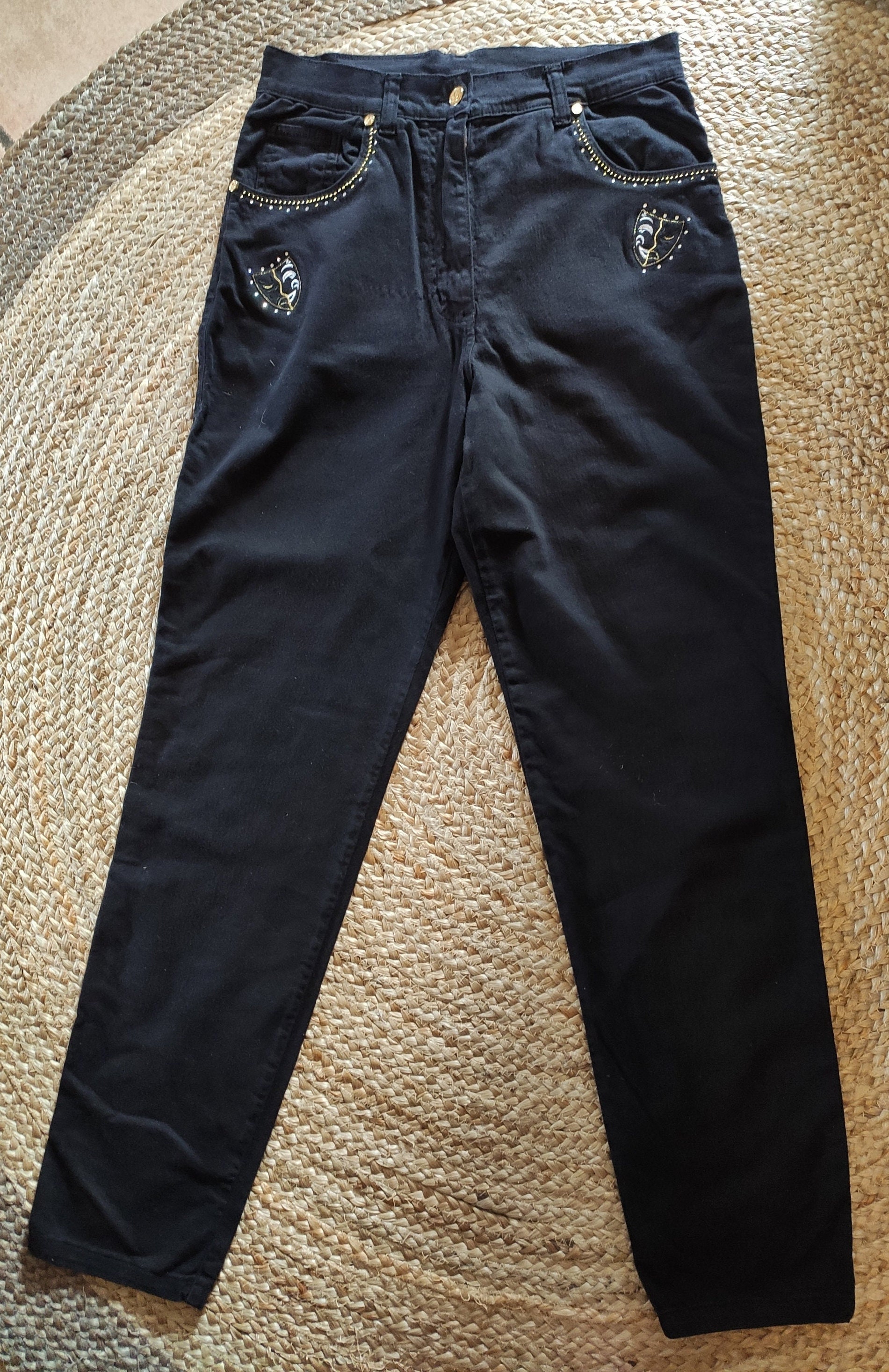 DARKFOG★Vintage washed rhinestone design jeans DF61 S24f53f86906f49249ffd10920f21c