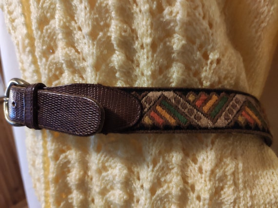 VINTAGE genuine leather belt Schuchard & Friese colorful 90 cm
