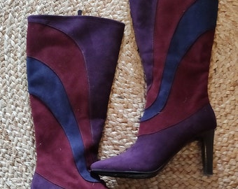VINTAGE stretch boots Impo Stretch 7 1/2 (size 38) M Theodore Textil Upper 60s 70s