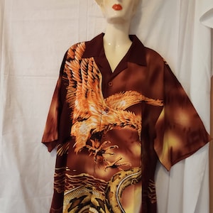 VINTAGE Aldinova Shirt Eagle Snake Men&#39;s Shirt Gr. XL 90s