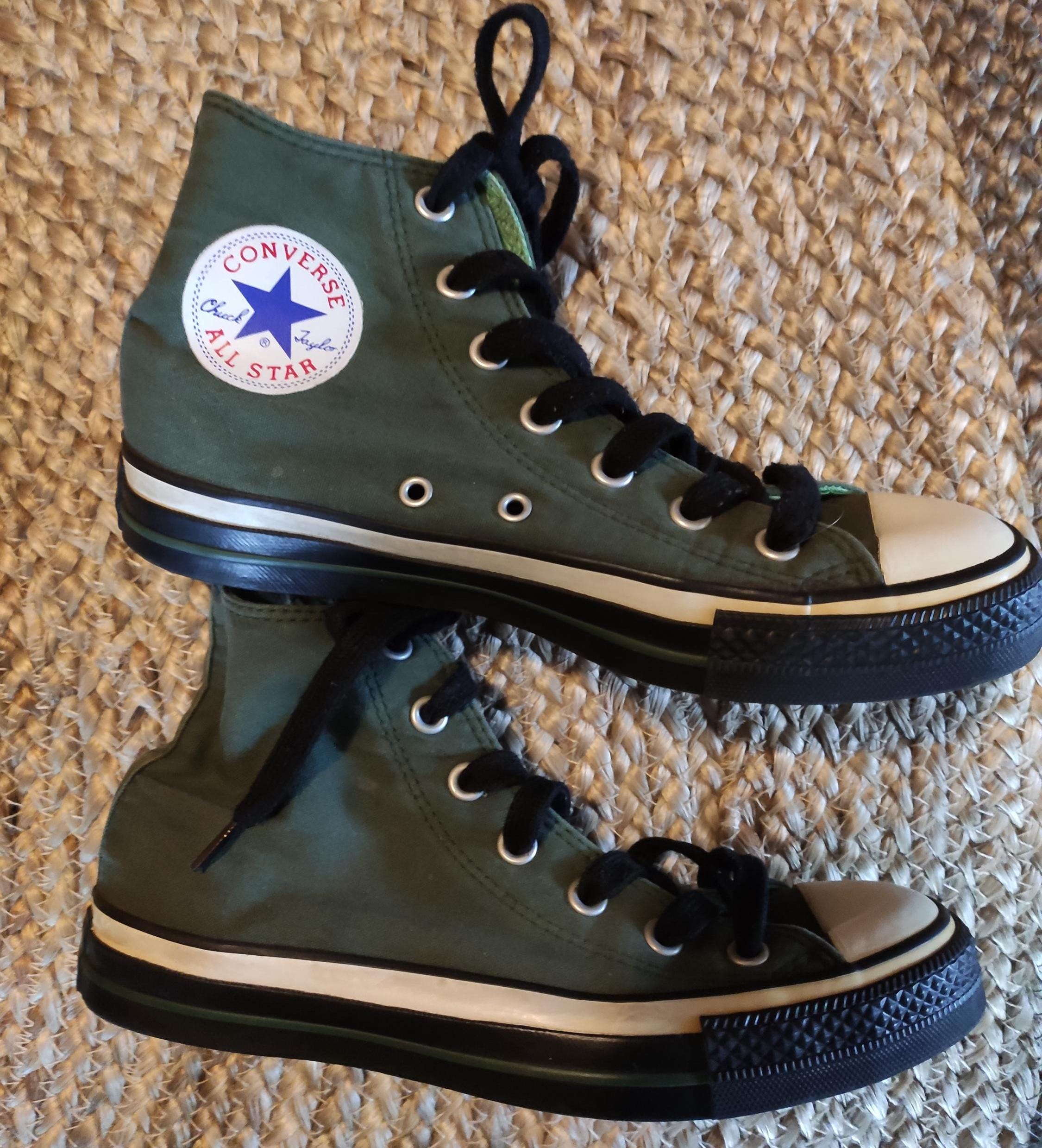 VINTAGE Converse All Star Sneakers Green Sneakers Size 5 80s