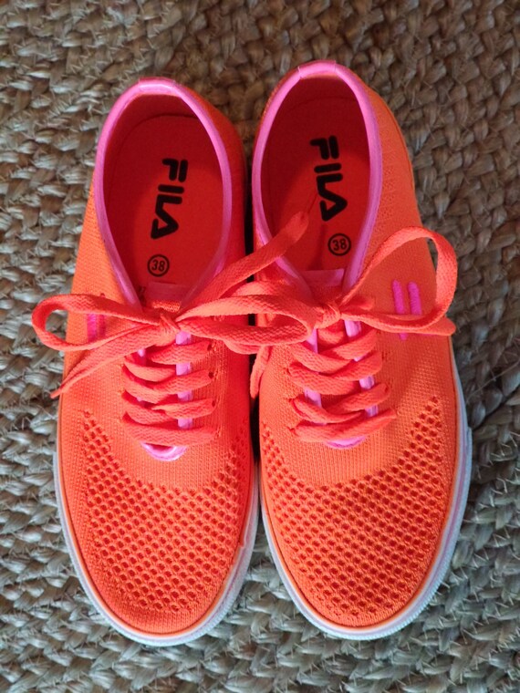 Buy VINTAGE Sneakers FILA Orange Neon Gr. 38 Like New Online in India Etsy