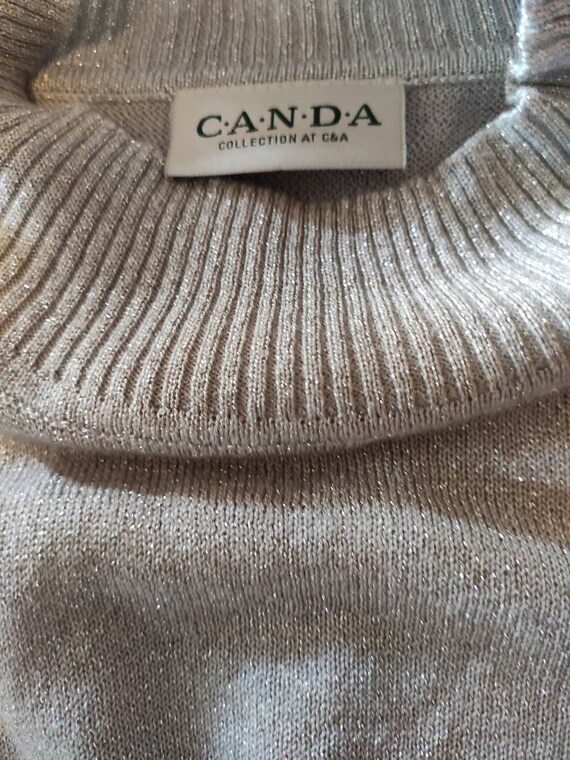 VINTAGE Canda C A Sweatshirt Glitter Shirt Size. 40 42 Silver 90s Etsy Ireland