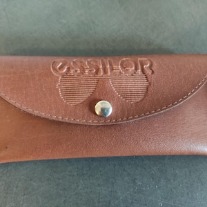 Custodia per occhiali VINTAGE Essilor marrone anni '70 in similpelle marrone