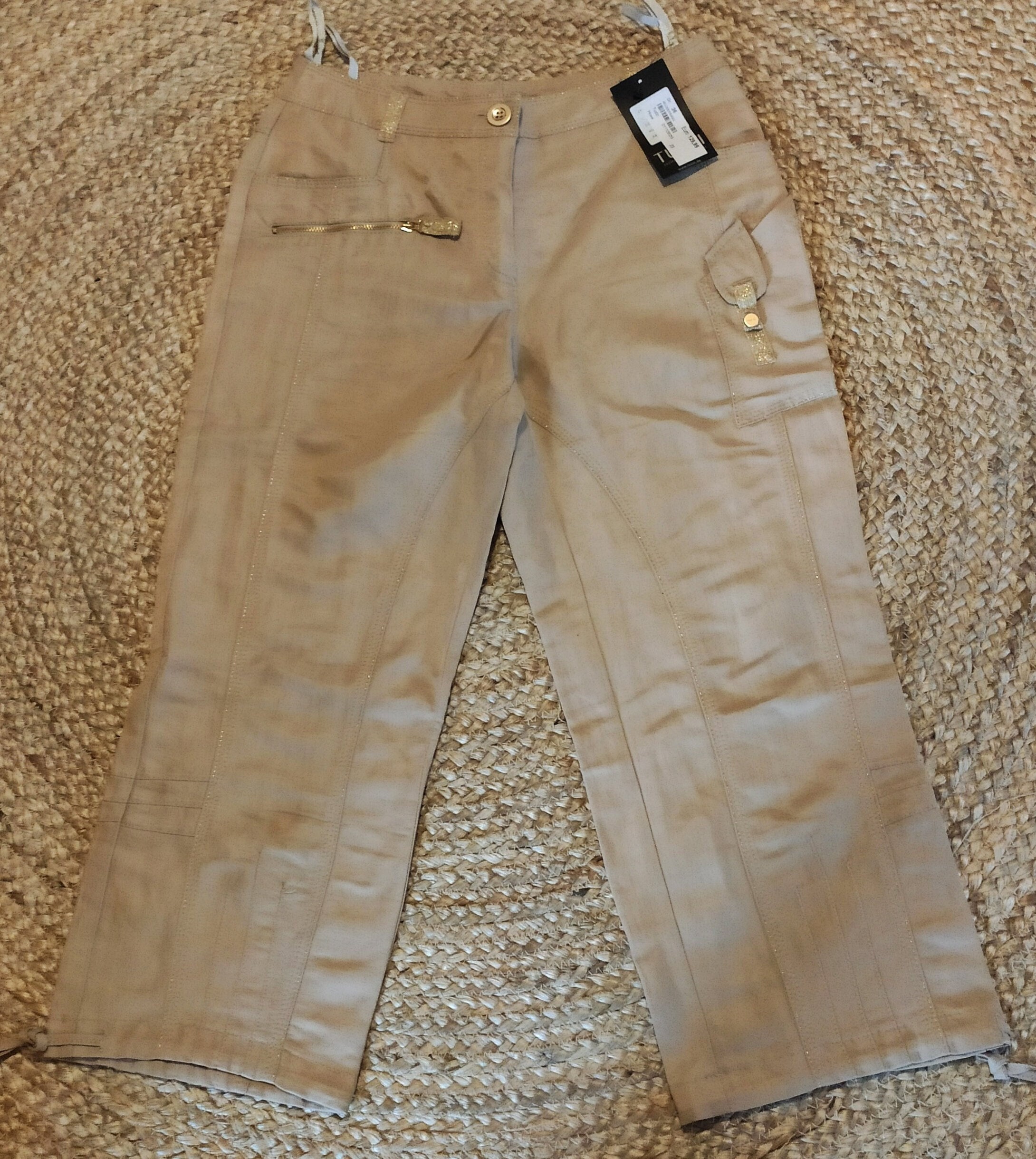 VINTAGE Linen Trousers TUZZI Beige Size. 36 New With Tags - Etsy