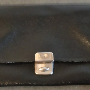 Monedero VINTAGE cuero real negro años 70