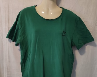 Vintage T-shirt, sporttröja, Adidas, grön, bomull, 1990-talet