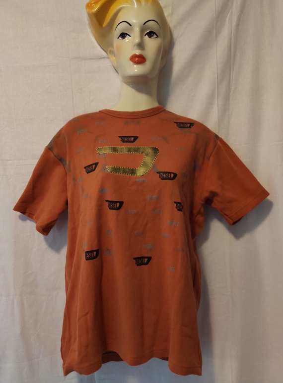 VINTAGE T-Shirt Diesel Orange XL 90s - image 1