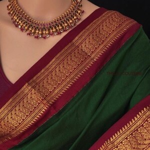 Green and top red wedding saree