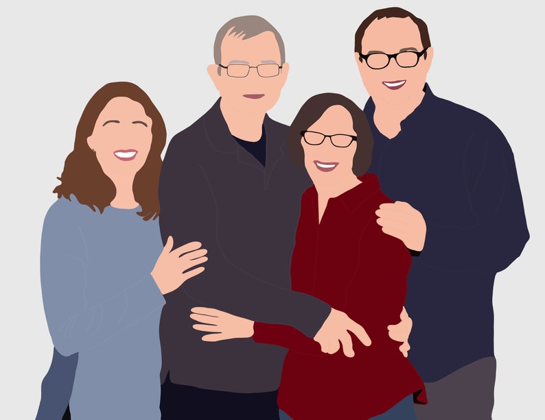 Minimalist Best Friends Painting Custom Bridesmaids Portrait Etsy