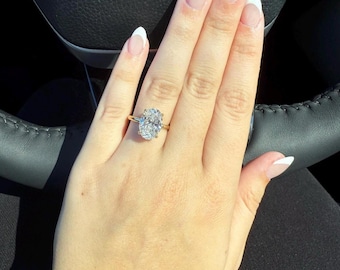 4 Carat Oval Cut Lab Grown Diamond Solitaire Engagement Ring / 14k White Gold Diamond Ring / IGI Certified E-VVS2 / Solitaire 4 Prongs Ring