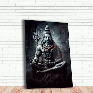 Tempered Glass Wall Art | Shiva Wall Art | Hinduism Wall Decor | Abstract Wall Decor | Housewarming Gifts | Home Decor | Gifts For Her