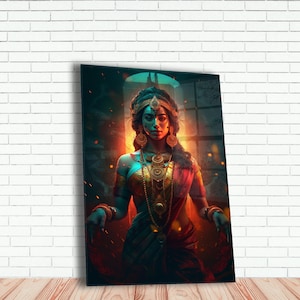 Tempered Glass Wall Art | Shakti Wall Art | Hindu Large Wall Decor | Abstract Wall Decor | Housewarming Gifts | Home Decor | Gifts For Her