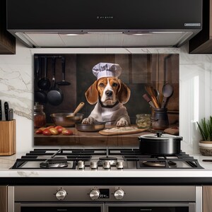Verre Stove Top Cover Beagle Dog Kitchen Wall Decor For Gas Stove Top Cover Backsplash Four Cover Wall Art Stickers Cadeaux pour elle