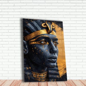 Tempered Glass Wall Art | Pharaoh Wall Decor | Wall Hangings | Ancient Egypt Art | Home Decor | Glass Art Gift | Housewarming Gift