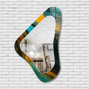 Asymmetrical Mirror, Irregular Mirror, Mirror Wall Decor on Tempered Glass, Entryway Hallway Mirror, Mirror for Bathroom, Luxury Home Decor