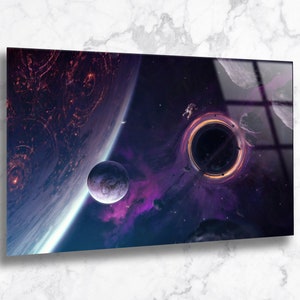 Black Hole Glass Wall Art | Space Glass Wall Decor