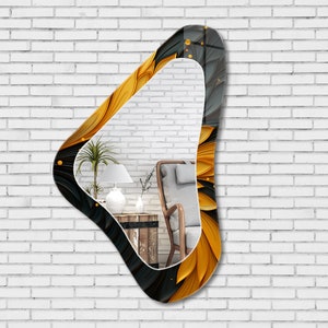 Asymmetrical Mirror, Irregular Mirror, Mirror Wall Decor on Tempered Glass, Entryway Hallway Mirror, Mirror for Bathroom, Luxury Home Decor
