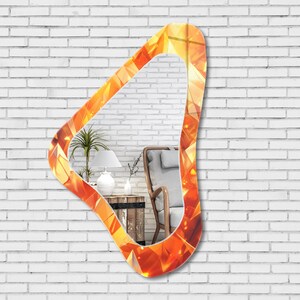 Asymmetrical Mirror, Irregular Mirror, Mirror Wall Decor on Tempered Glass, Entryway Hallway Mirror, Mirror for Bathroom, Luxury Home Decor
