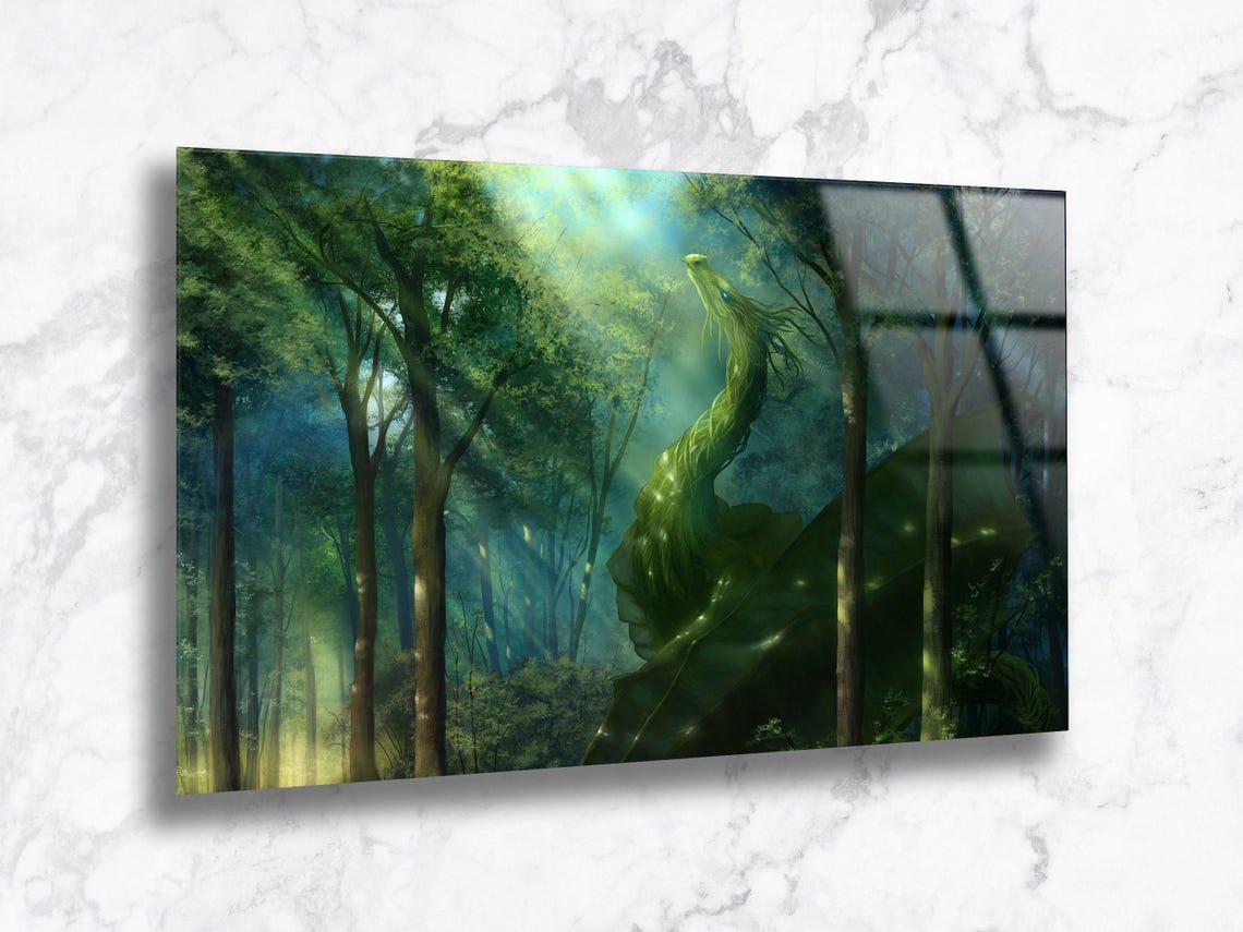 Dragon Forest Glass Wall Art | Panoramic Print - Etsy