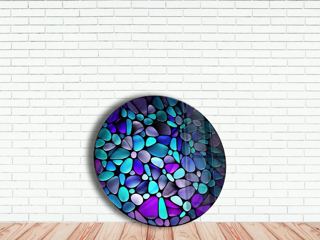 Tempered Glass Wall Art Stained Glass Wall Art Round Wall Decor Large