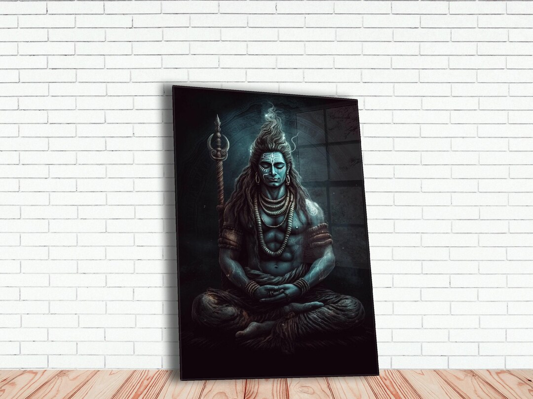 Hindu God Shiva Tempered Glass Wall Art | Modern Home Decor - Etsy