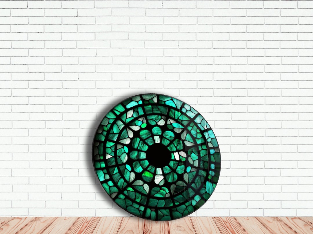 Tempered Glass Wall Art Stained Glass Wall Art Round Wall Decor Large