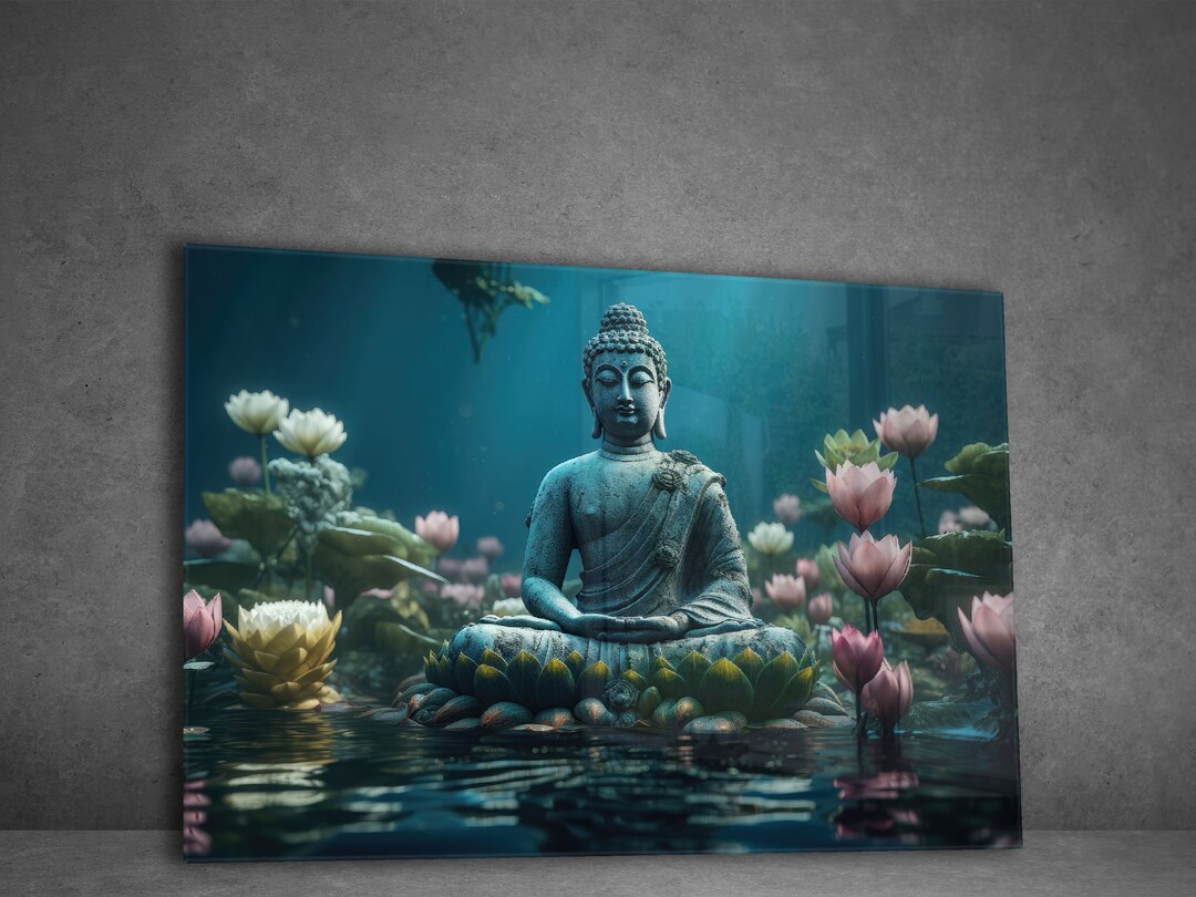 Buddha Wall Art Housewarming Gift High Quality Glamorous Abstract Glass Wall Art Buddhism Wall