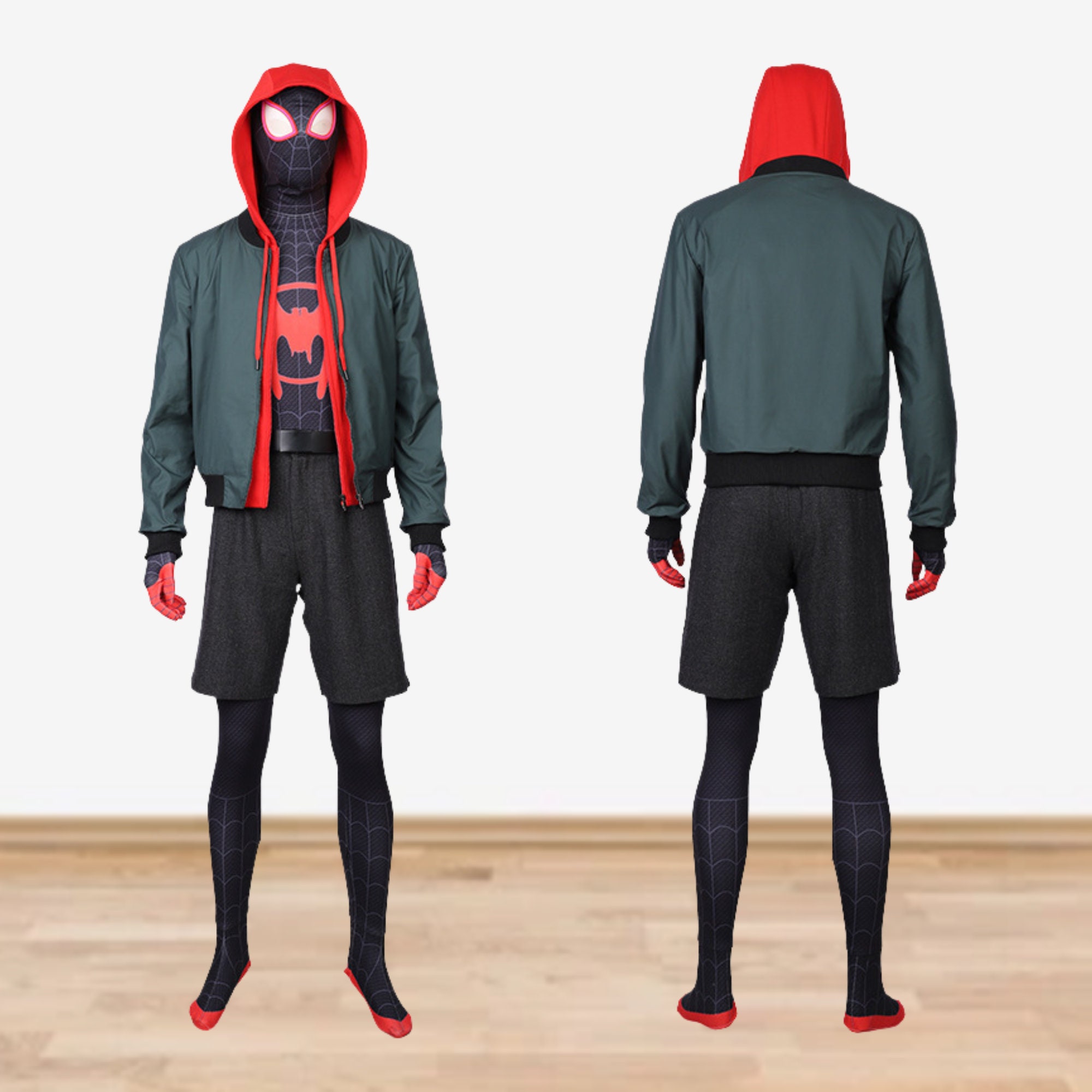 VVlight Spider Man Miles Morales Cosplay Costume 4 À 5 Ans Body Enf