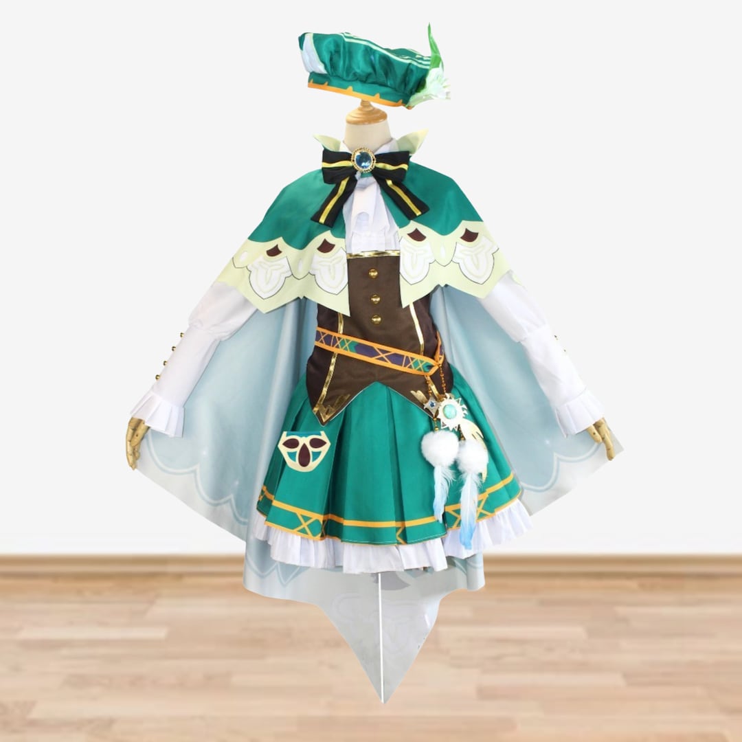Genshin Venti Costume Venti Dress Cloak Cape Suit Adult Cosplay Costume
