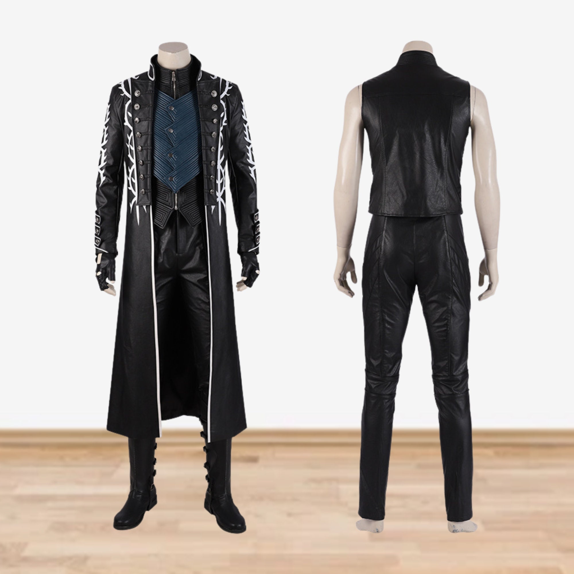 Devil May Cry 5 Vergil Cosplay Costume Leather Full Set