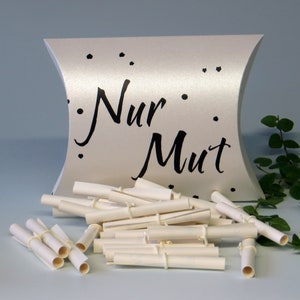 positive Sprüche - Mut - Geschenkbox - positive Weisheiten - 28 Lose für 4 Wochen - Lose - personalisiert - Achtsamkeitssprüche
