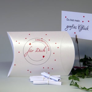 Liebesbotschaften - Geschenkbox - positive Sprüche - 28 Lose - 4 Wochen - Valentinstag - Weisheiten - personalisiert - Liebessprüche