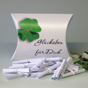 positive Sprüche - Glück - Geschenkbox - positive Weisheiten - 28 Lose für 4 Wochen - Lose - Glück wünschen - personalisiert - Glückssprüche