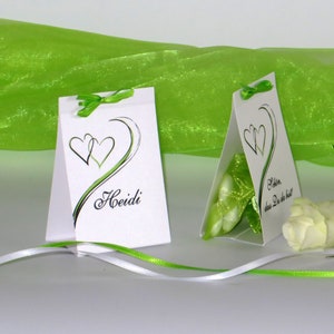 Personalisierte Tischkarten - Kartonage für Gastgeschenk - 5 Stück - Namenskarten - Platzkarten - Hochzeit - Silberhochzeit - Harmonie