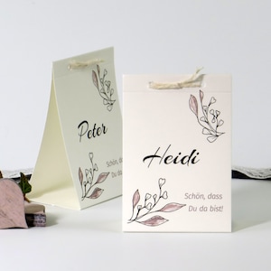 Personalisierte Tischkarten - Kartonage für Gastgeschenk - 5 Stück - Namenskarten - Platzkarten - Hochzeit - Silberhochzeit - Geburtstag