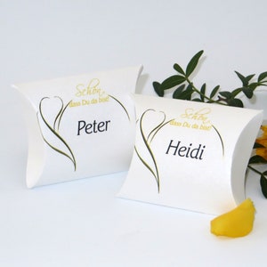 Personalisierte Gastgeschenke - Tischkarten - Kartonage für Gastgeschenk - 5 Stück - Platzkarten - Hochzeit - Silberhochzeit - Geburtstag