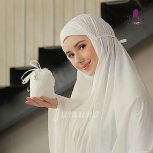 Oración islámica portátil Mukena 2 en 1 para adultos, regalo premium para ella, mujeres musulmanas, vestido de viaje con hijab, ropa de Gamis en 17 colores