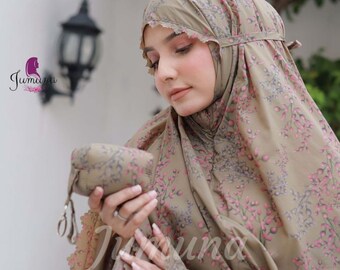 Blume Islamisches Gebet Tragbare Mini Travell Mukena 2in1 Erwachsene, das perfekte Geschenk für sie, Frauen Muslim, Hijab Kleid, Geschenk für sie, Gamis