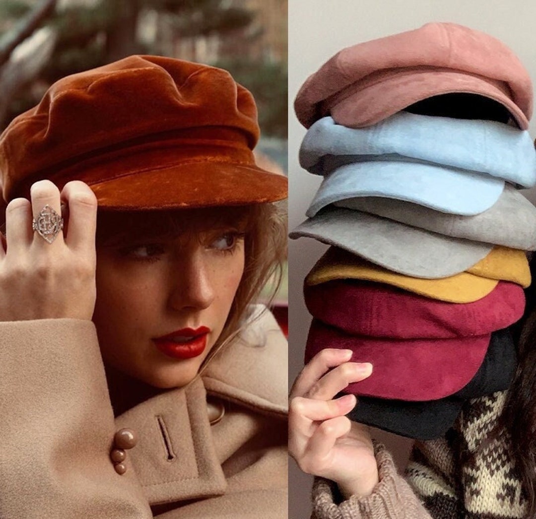 3 Colors Newsboy Cap Octagonal Berets Red Hats Inspired by Taylor Swift