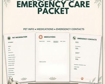 Redigerbart paket för akutvård för djursjukvårdare, Canva-mall (digital nedladdning)