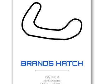 Brands Hatch Indy Circuit Print – Modern Track Poster – Motorsport Wall Art