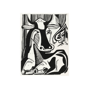 Digital File | The Large Cow Lying Down (1929) print Ernst Ludwig Kirchner A3, Wall Print, Expressionist