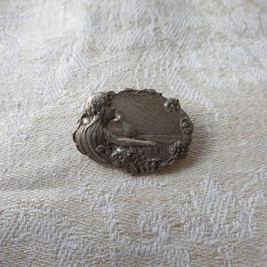 Jugendstil Feen Brosche, 800 Silber Feen Brosche