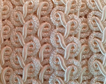 Vintage White Rayon Trim, Ivory Ribbon, German Fabric