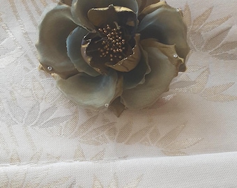 Vintage Japanse zijden corsage bloemenbroche