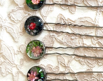 Joyería botánica, horquillas para el cabello