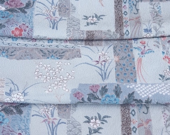 Vintage Japanese Silk Fabric, Kimono Fabric